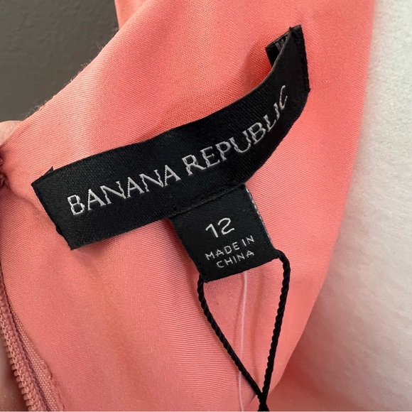 NWT Banana Republic Peach Pleated Drop Waist Dress - Picture 11 of 11